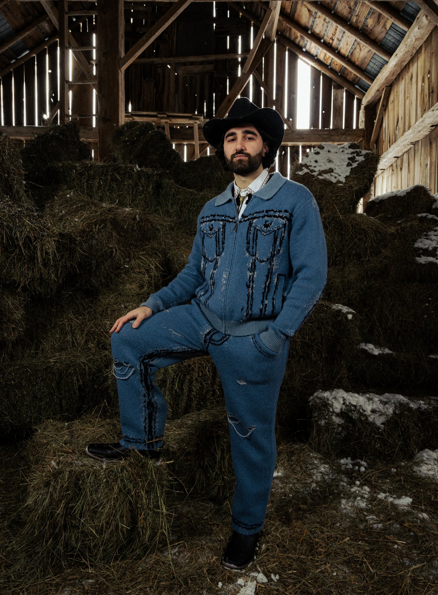 Ezra Pharaoh Mohair “Denim” Pants