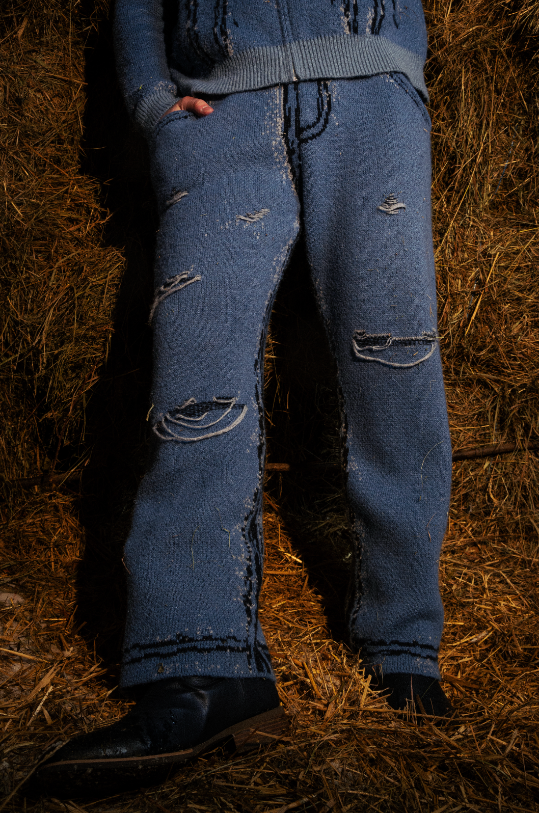 Ezra Pharaoh Mohair “Denim” Pants