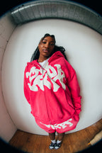 Strawberry Script Zip Up Hoodie