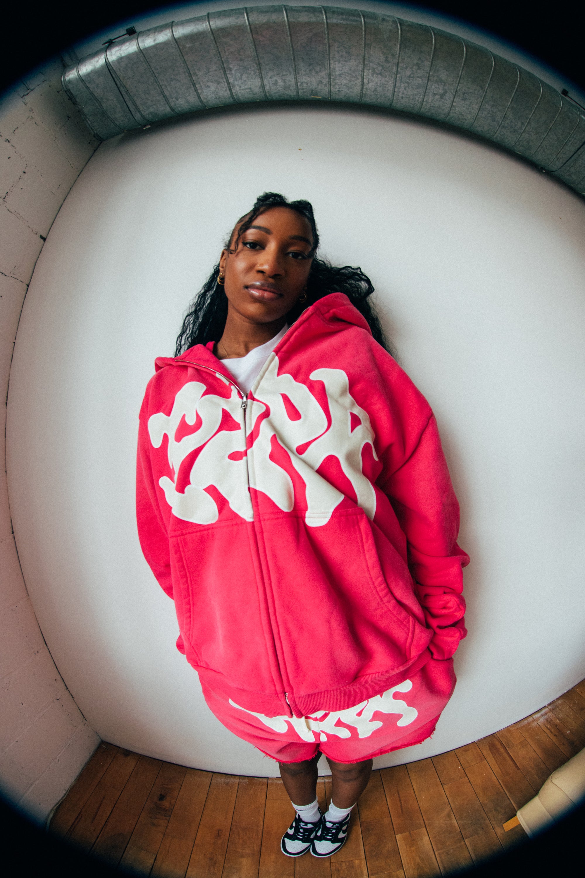 Strawberry Script Zip Up Hoodie